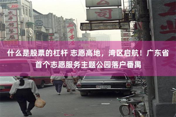 什么是股票的杠杆 志愿高地，湾区启航！广东省首个志愿服务主题公园落户番禺
