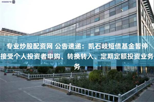 专业炒股配资网 公告速递：凯石岐短债基金暂停接受个人投资者申购、转换转入、定期定额投资业务